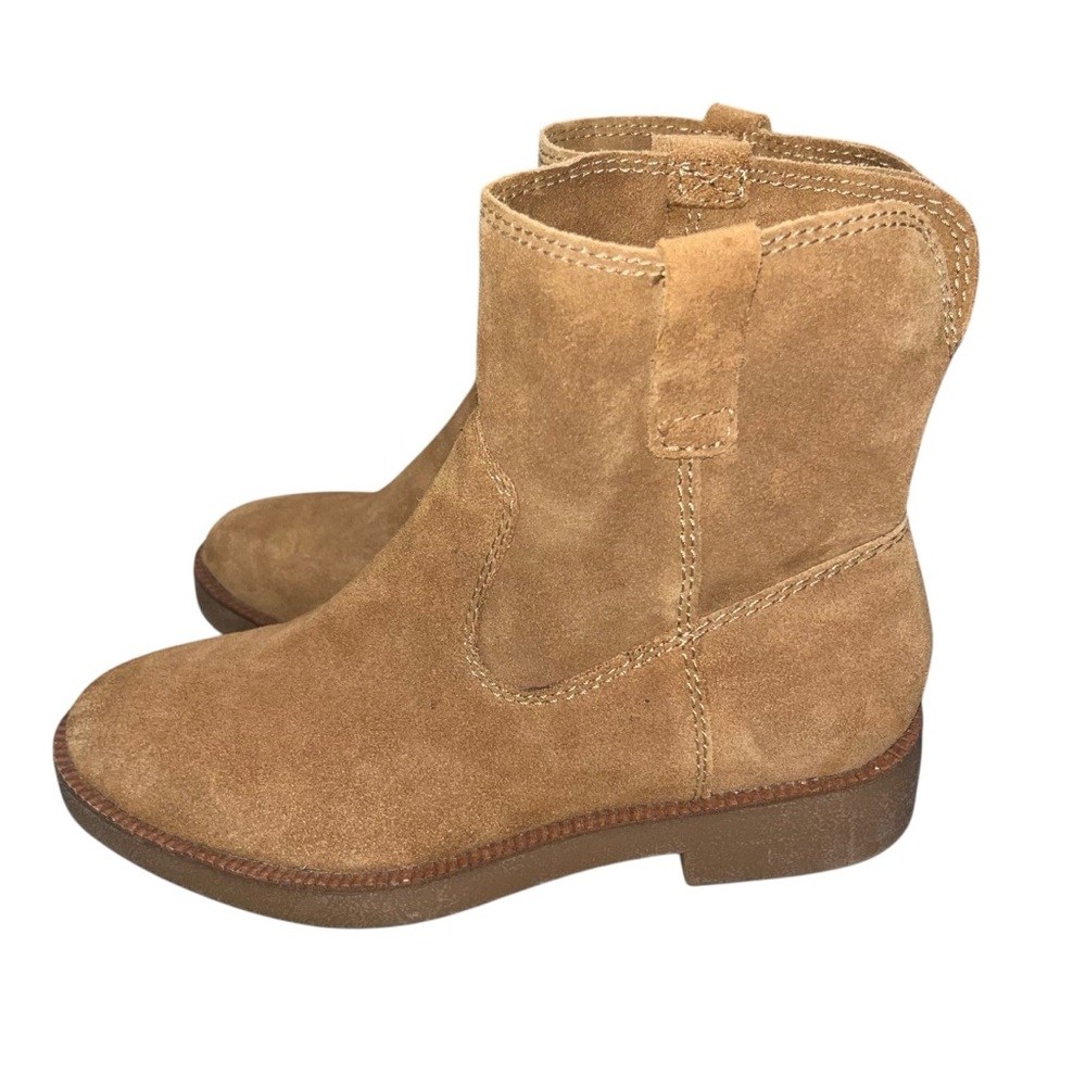 Lucky Brand Rhetty Soft Suede Leather Mid Calf Booties Boots Shoes size 7